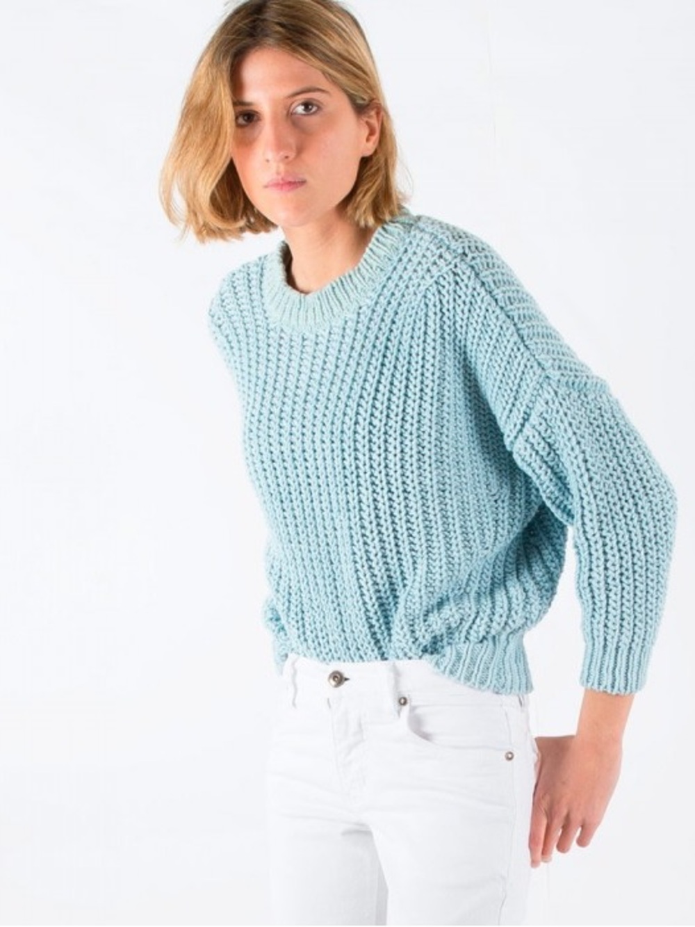 Babaa no 18 cotton sweater seaside blue